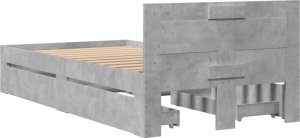 vidaXL vidaXL Rama łóżka z wezgłowiem, szarość betonu, 90x200 cm 7