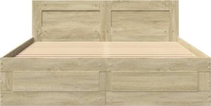 vidaXL vidaXL Rama łóżka z wezgłowiem, dąb sonoma, 120x200 cm 5