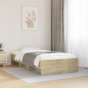 vidaXL vidaXL Łóżko bez materaca, dąb sonoma, 75x190 cm 3