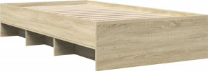 vidaXL vidaXL Łóżko bez materaca, dąb sonoma, 75x190 cm 7