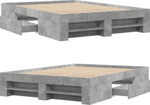 vidaXL vidaXL Rama łóżka, szarość betonu, 90x190 cm, materiał drewnopochodny 8