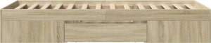 vidaXL vidaXL Łóżko bez materaca, dąb sonoma, 100x200 cm 6