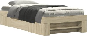 vidaXL vidaXL Łóżko bez materaca, dąb sonoma, 90x190 cm 2