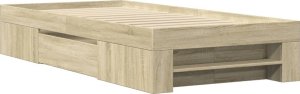 vidaXL vidaXL Łóżko bez materaca, dąb sonoma, 90x190 cm 3