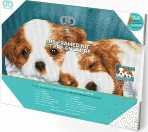 DIAMOND DOTZ Haft diamentowy Diamond Dotz Diamentowa mozaika Little Champs Dwa szczeniaki 43x33cm DQK8014 2