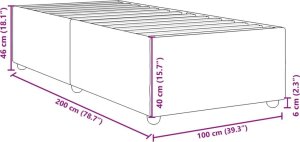 vidaXL vidaXL Rama łóżka, ciemnobrązowa, 90 x 200 cm, tapicerowana tkaniną 9