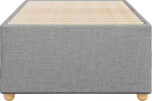 vidaXL Rama łóżka, jasnoszara, 90x190 cm, obita tkaniną 4