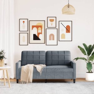 vidaXL vidaXL Sofa 2-osobowa, ciemnoszary, 140 cm, tapicerowana aksamitem 3