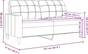 vidaXL vidaXL Sofa 2-osobowa, ciemnoszary, 140 cm, tapicerowana aksamitem 8