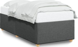 vidaXL Rama łóżka, ciemnoszara, 90x200 cm, tapicerowana tkaniną 2