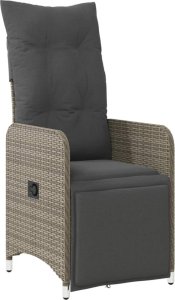 vidaXL 7-cz. zestaw mebli bistro z poduszkami, szary, polirattan 3