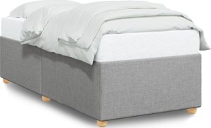 vidaXL Rama łóżka, jasnoszara, 100 x 200 cm, tapicerowana tkaniną 2