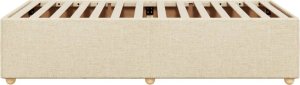 vidaXL Rama łóżka, kremowa, 80 x 200 cm, tapicerowana tkaniną 5