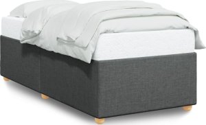 vidaXL Rama łóżka, ciemnoszara, 90x190 cm, obita tkaniną 2