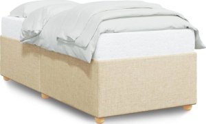 vidaXL vidaXL Rama łóżka, kremowa, 90x190 cm, obita tkaniną 2