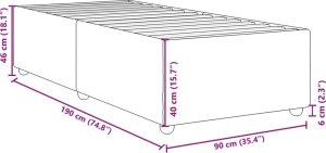 vidaXL vidaXL Rama łóżka, kremowa, 90x190 cm, obita tkaniną 9