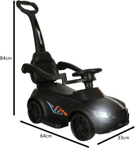 Ikonka Jeździk pchacz samochód 3w1 z dźwiękiem i światłami czarny 7