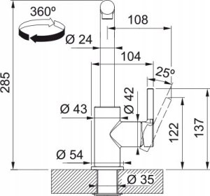 Bateria kuchenna Franke MIXER KITCHEN PULL OUT FRANKE LINA BLACK 3