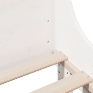 vidaXL Rama łóżka bez materaca, biała, 140x190 cm, lite drewno sosnowe 7