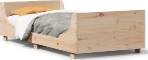 vidaXL Rama łóżka bez materaca, 90x200 cm, lite drewno sosnowe 2