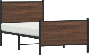 vidaXL vidaXL Metalowa rama łóżka z wezgłowiem i zanóżkiem 80x200 cm 4