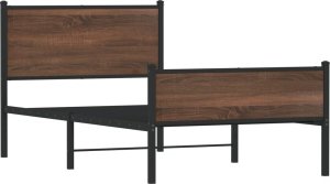 vidaXL vidaXL Metalowa rama łóżka z wezgłowiem i zanóżkiem 107x203 cm 2