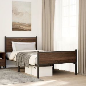 vidaXL vidaXL Metalowa rama łóżka z wezgłowiem i zanóżkiem 107x203 cm 3