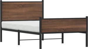 vidaXL vidaXL Metalowa rama łóżka z wezgłowiem i zanóżkiem 107x203 cm 4