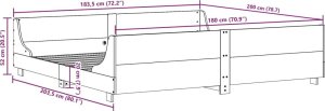 vidaXL Rama łóżka bez materaca, 180x200 cm, lite drewno sosnowe 9