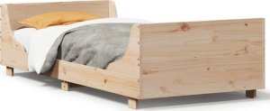 vidaXL Rama łóżka bez materaca, 100x200 cm, lite drewno sosnowe 2