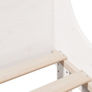 vidaXL vidaXL Rama łóżka bez materaca, biała, 90x190 cm, lite drewno sosnowe 7