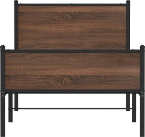 vidaXL vidaXL Metalowa rama łóżka z wezgłowiem i zanóżkiem 90x200 cm 5
