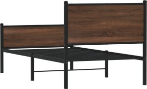 vidaXL vidaXL Metalowa rama łóżka z wezgłowiem i zanóżkiem 90x200 cm 7