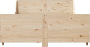 vidaXL Rama łóżka bez materaca, 140x200 cm, lite drewno sosnowe 4