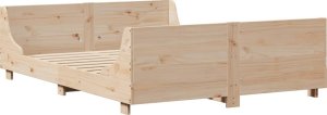vidaXL Rama łóżka bez materaca, 140x200 cm, lite drewno sosnowe 6