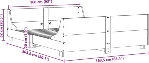 vidaXL vidaXL Rama łóżka bez materaca, 160x200 cm, lite drewno sosnowe 9