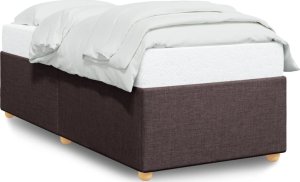 vidaXL Rama łóżka, ciemnobrązowa, 90x200 cm, tapicerowana tkaniną 2