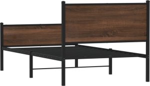 vidaXL vidaXL Metalowa rama łóżka z wezgłowiem i zanóżkiem 100x190 cm 7