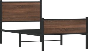 vidaXL vidaXL Metalowa rama łóżka z wezgłowiem i zanóżkiem 90x190 cm 2