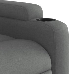 vidaXL Podnoszony fotel rozkładany, ciemnoszary, obity tkaniną 10