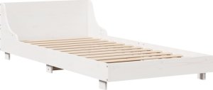 vidaXL Rama łóżka bez materaca, biała, 100x200 cm, lite drewno sosnowe 3
