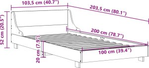 vidaXL Rama łóżka bez materaca, biała, 100x200 cm, lite drewno sosnowe 9