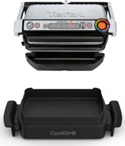 Grill elektryczny Tefal Tefal Optigrill + Snacking & Baking GC714D, contact grill (silver/black, 2000 watts) 1