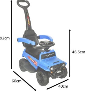 Ikonka Jeździk pchacz samochód terenowy z dźwiękiem i światłami niebieski 5