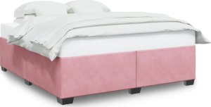 vidaXL Rama łóżka, różowa, 180x200 cm, tapicerowana aksamitem 2