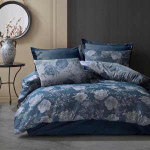 Darymex Pościel bawełniana FLORY BLUE/160x200 COTTONLOVE JACQUARD 1