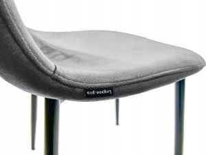 Lugano Krzesło tapicerowane GIULIA VELVET BLACK SILVER 6