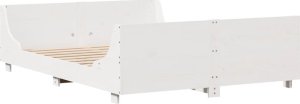 vidaXL vidaXL Rama łóżka bez materaca, biała, 150x200 cm, lite drewno sosnowe 3