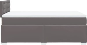 vidaXL Łóżko kontynentalne z materacem szare 120x200 cm 5