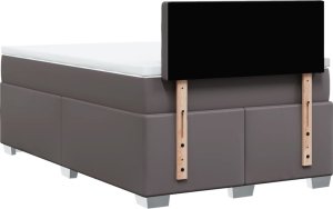 vidaXL Łóżko kontynentalne z materacem szare 120x200 cm 6